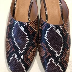 Madewell Frances Mule in Snake Embossed Leather